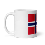 Norwegian Flag White glossy mug