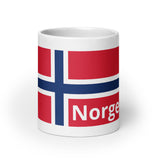 Norwegian Flag White glossy mug