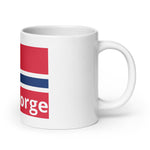 Norwegian Flag White glossy mug
